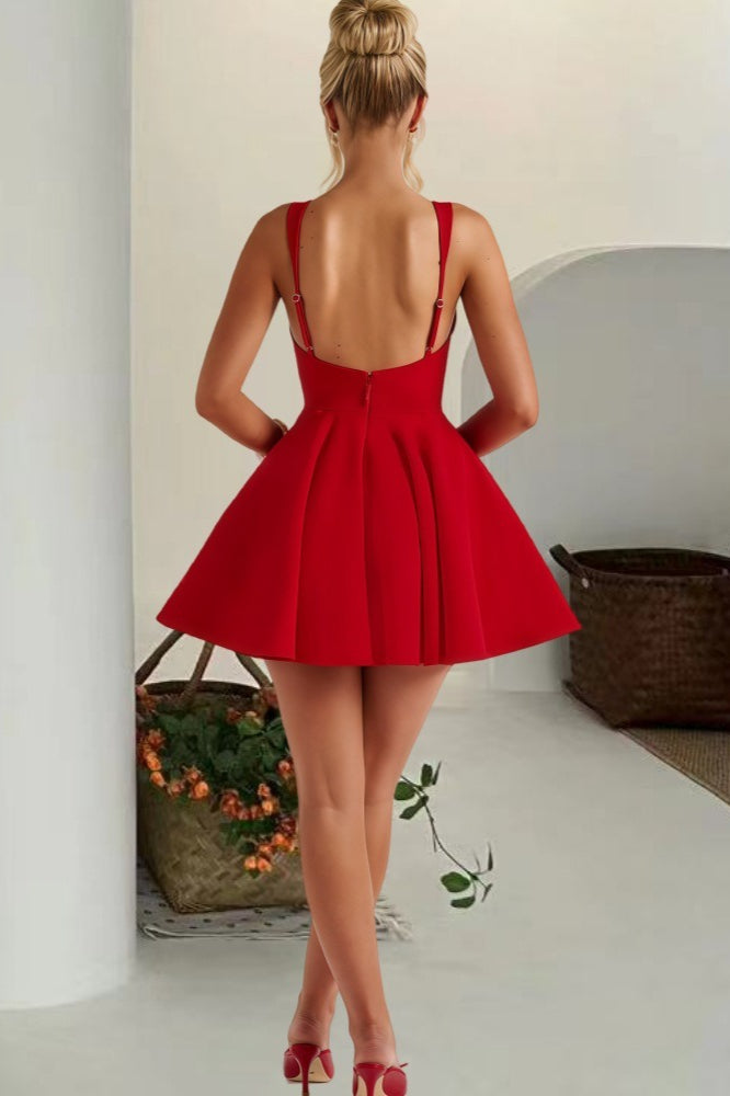 Detachable Bow Corset Mini Dress