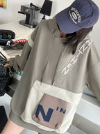Irregular Splice Design Oversized Hoodie