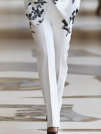White Floral Printed Pantsuit Set