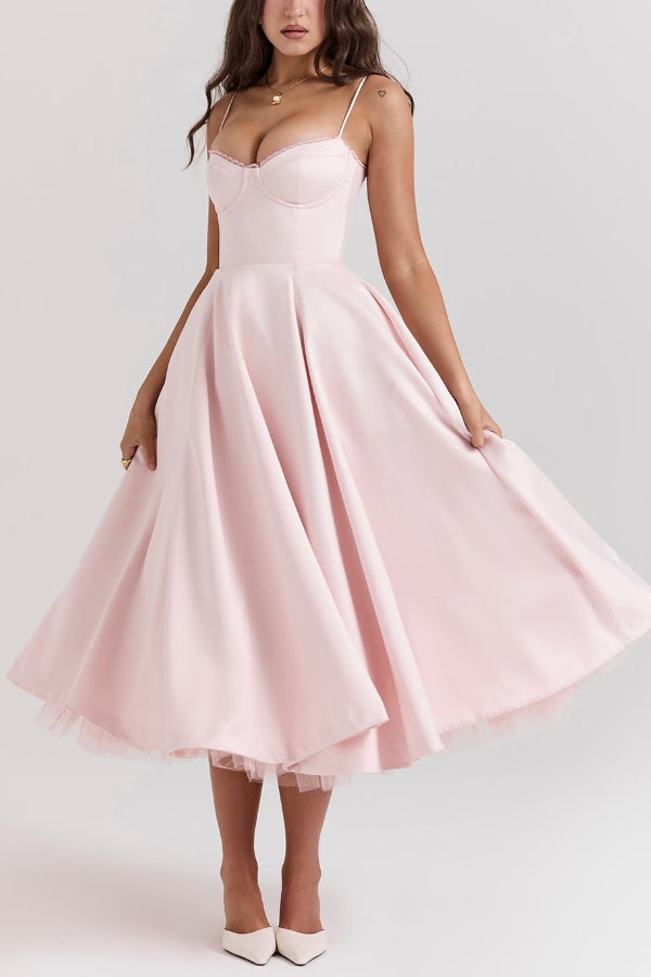 | Strapless V-neck Sleeveless Maxi Dress
