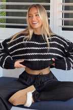 Striped Knit Pullover Sweater