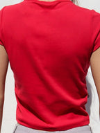 Star Letter Print Cropped Short Sleeve Tee