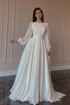 White Lantern Sleeve Pearl Sheer Maxi Dress