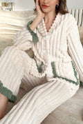 Floral Fleece Sleepwear Pajama Set