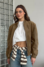 Vintage Khaki Suede Jacket