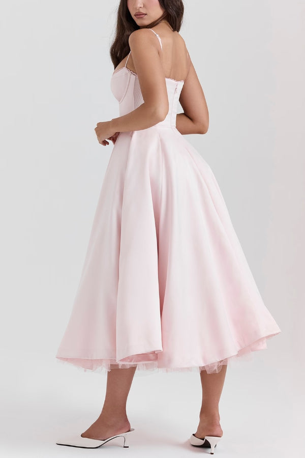 Lorraine Premium Strapless V Neck Sleeveless Tutu Maxi Dress Designer Edit