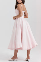 | Strapless V-neck Sleeveless Maxi Dress