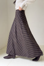 Retro Plaid High-Waist Skirt