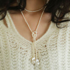 Baroque Double Pendant Freshwater Pearl Opera Necklace