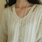 Baroque Double Pendant Freshwater Pearl Opera Necklace