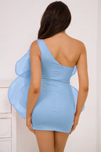 One Shoulder 3D Floral Bodycon Floral Dress
