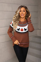 Graphic Pumpkin Halloween Sweater