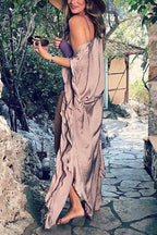 Island Girl Belted Kimono Cover-up Maxi Dress