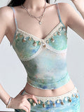 Pure Lust Style Swoosh Lace Patchwork Cami Top