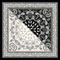 Bohemian Ethnic Style Color Matching Square Silk Scarf