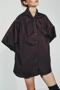 Chic Poplin Scarf Detail Blouse