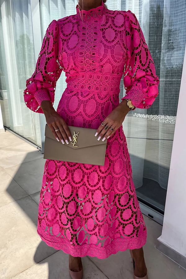 Rebecca Luxe Crochet Midi Dress Designer Edit