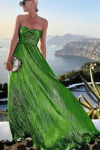 Shimmer Please Off Shoulder Maxi Dress