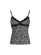 Contrast Color V-Neck Shows Slimming Breast Shape Cami Top