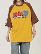Raglan Sleeves Print Oversized Short Sleeve Tee