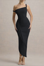 Asymmetrical Bodycon Maxi Dress