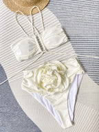 | Bikini with Halter Neck and Floral Detail