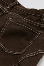 Denim Seamdetail High Waist Straight Leg Jeans