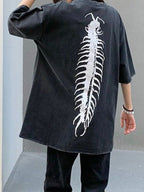 Street Distressed Graphic Print Oversized Short Sleeve Tee