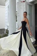 Black Colorblock Cami Maxi Dress