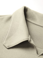 Letter Label Embellished V Neck Oversized Hoodie