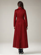 Women's Coat Warm Winter A-line Lapel Full Length Maxi Woolen Coat 2026