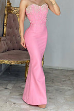 Strapless Pearl Bandage Party Dress