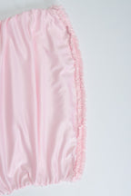 Ruffled Ruching Tiered High Slit Strapless Waist Cinched Prom Dress