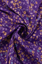 Purple Peter Pan Collar Short Sleeve Tie Waist Tiered Maxi Floral Print Dress