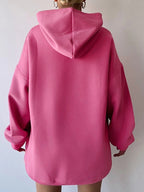 Contrast Color Letter Print Oversized Hoodie