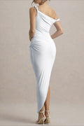 Asymmetrical Bodycon Maxi Dress