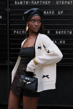 Bow Detail V-Neck Cardigan