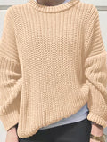 Solid Crew Neck Knit Sweater