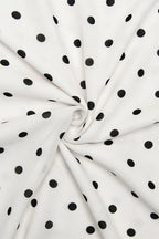 White Polka Dot Halter Neck Sleeveless Maxi Dress