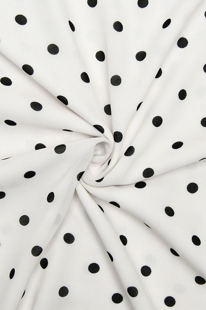 Polka Dot Spaghetti Strap Cowl Neck Ruched Bodycon Maxi Dress