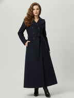 Wool Blend Maxi Hooded Coat With Double-Breasted Design For Women 2026