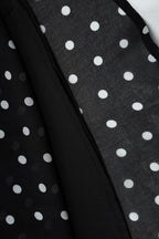 Black Halter Neck Square Neck Polka Dot Flared Ruffle Mini Dress