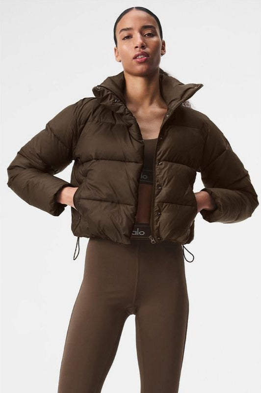 Cropped Fitted Quilted Puffer Jacket