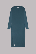 The Bedisse Cotton Blend Long Sleeve Relaxed Slit Midi Dress