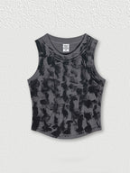 Washed Distressed Slim Fit Tank Top