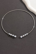 Fashionable Teardrop-shaped Zircon Copper Coil Open Necklace