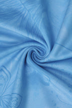 Blue Spaghetti Strap Deep V Twist Cutout Butterfly Print Bodycon Maxi Dress