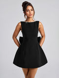 Pearl Cocktail Dress With Bow Sleeveless A-line Backless Birthday Party Mini Dress For Women 2026