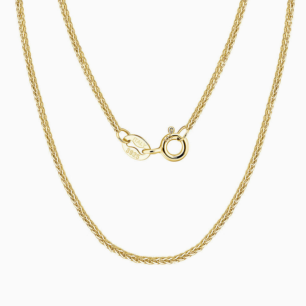 Chic Sterling Silver 1.2MM Wheat Chain Necklace