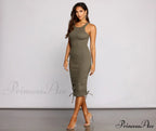 Effortless Everyday Ruched Charming Knit Mini Dress